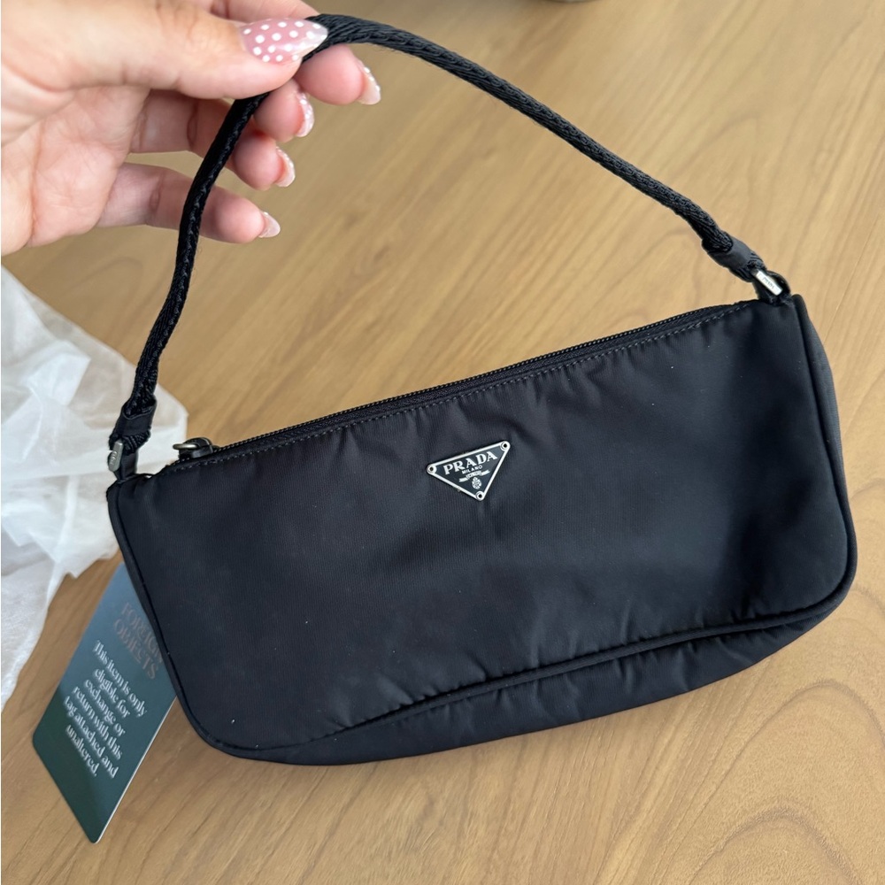 Prada Black Nylon Zip-Top Bag